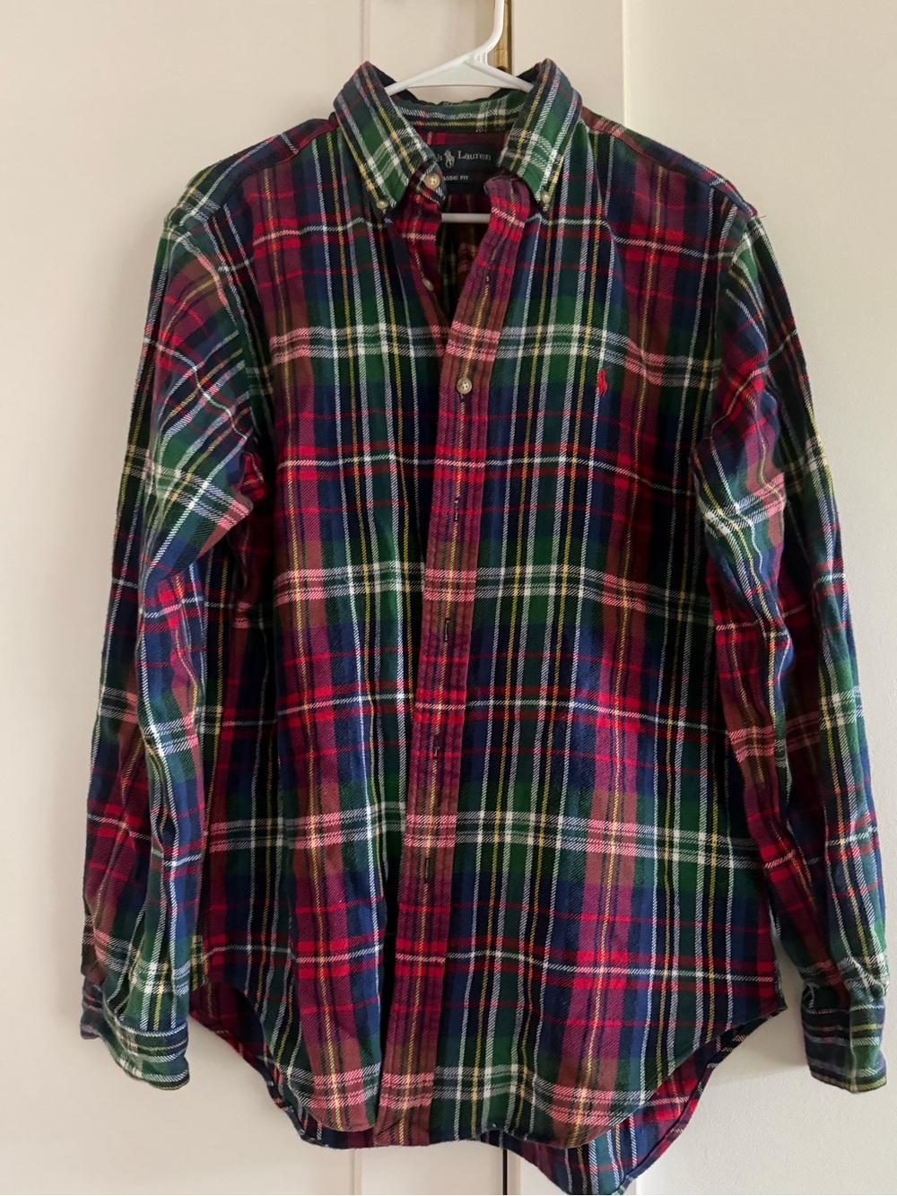Ralph Lauren Classic Fit Plaid Flannel Button Down Shirt Men’s Medium